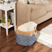 Diamond Navy Round Medium Burlap Bin