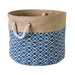 Diamond Navy Round Medium Burlap Bin