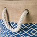 Diamond Navy Round Medium Burlap Bin