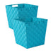 Nylon Bin Basketweave Teal Trapezoid 13 x 13 x 13 Set of 2