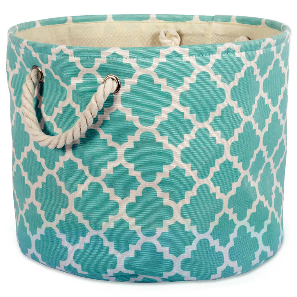 Polyester Bin Lattice Aqua Round Large