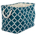 Lattice Teal Rectangle Medium Polyester Bin