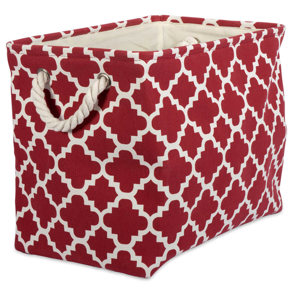 Lattice Rust Rectangle Small Polyester Bin