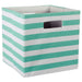 Polyester Cube Stripe Aqua Square 13 x 13 x 13