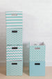 Polyester Cube Stripe Aqua Square 13 x 13 x 13