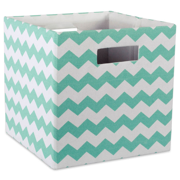 Polyester Cube Chevron Aqua Square 13 x 13 x 13