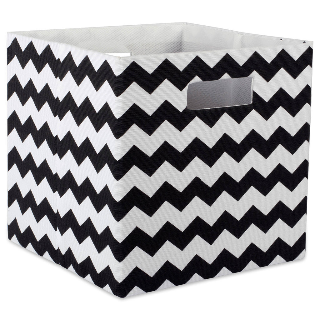 Polyester Cube Chevron Black Square 13 x 13 x 13