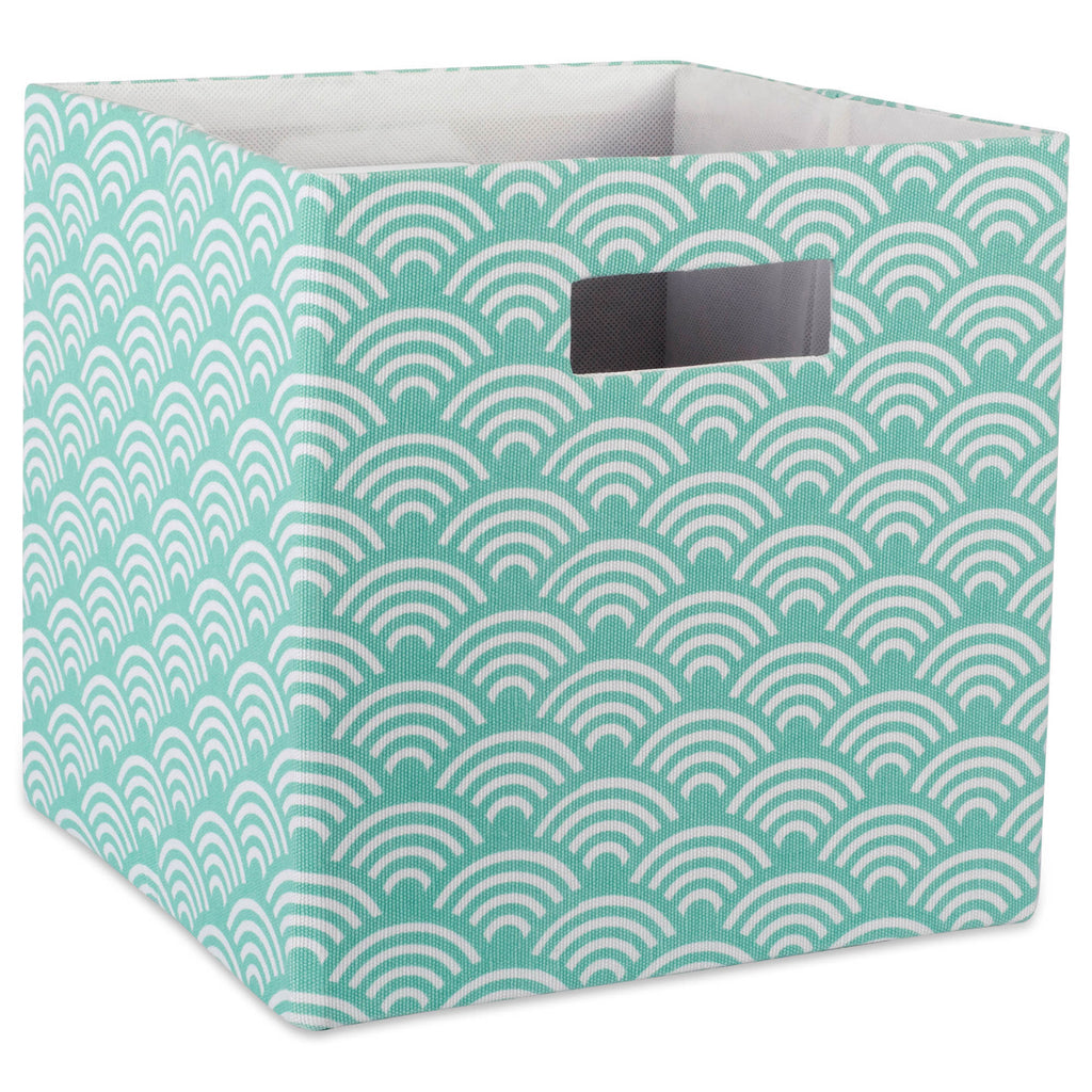 Polyester Cube Waves Aqua Square 13 x 13 x 13