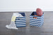 Polyester Cube Stripe Nautical Blue Square 13 x 13 x 13