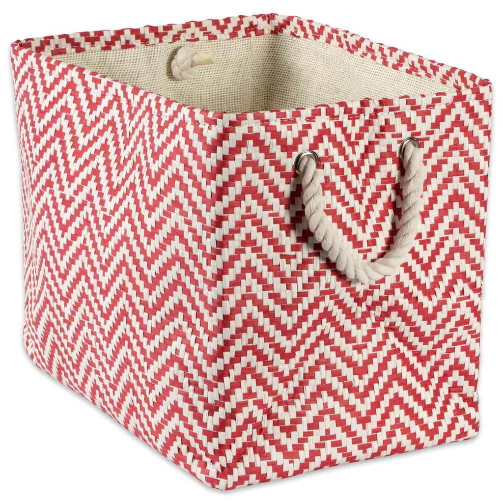 Chevron Rust Rectangle Medium Paper Bin