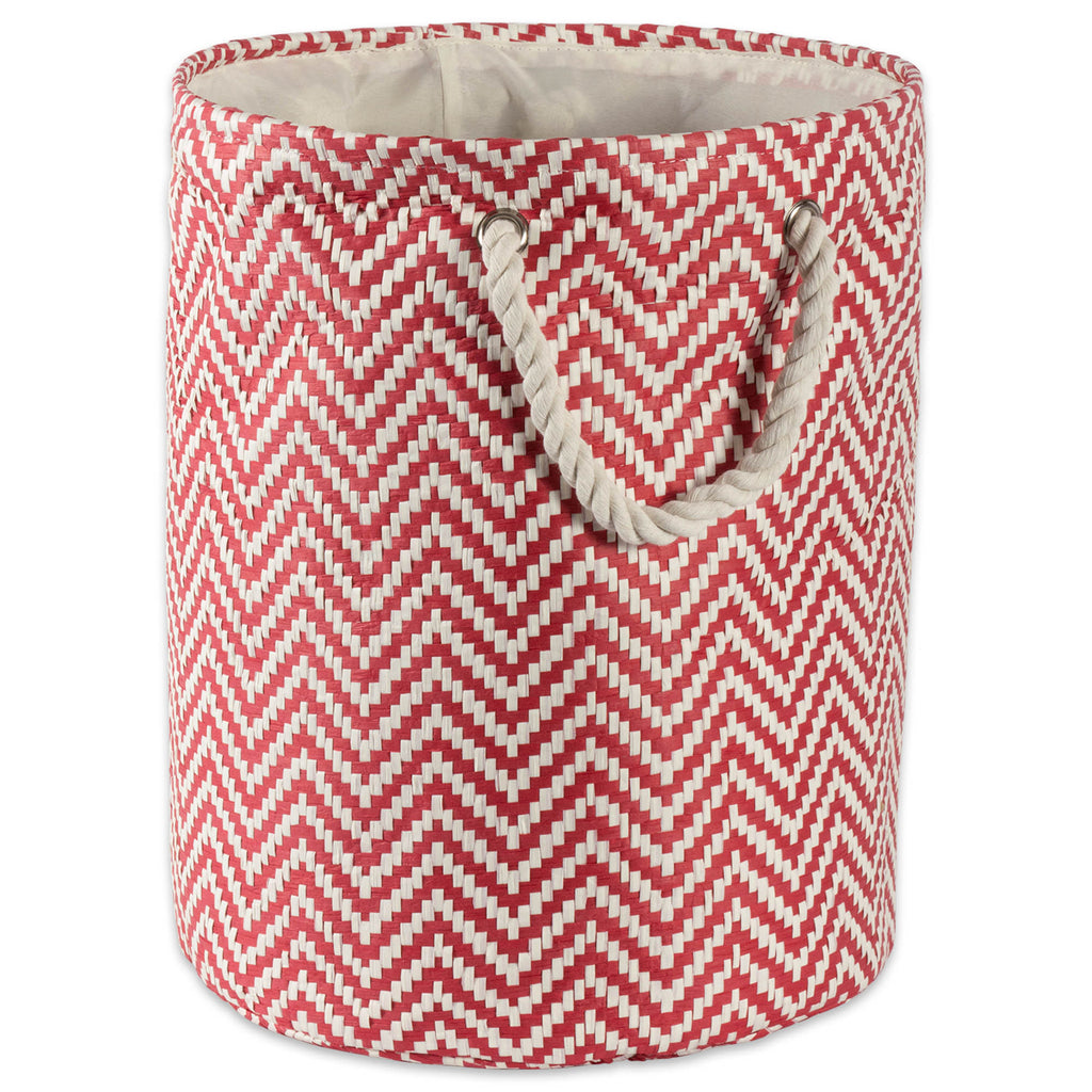 Chevron Rust Round Small Paper Bin