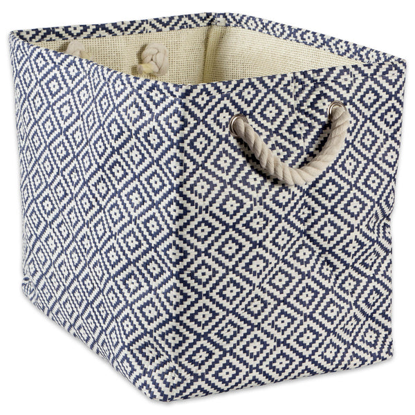 Paper Bin Geo Diamond Nautical Blue Rectangle Large 17 x 12 x 12