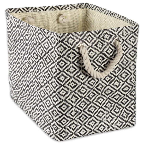 Geometric Diamond  Black Rectangle Small Paper Bin