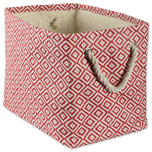 Geo Diamond  Rust Rectangle Medium Paper Bin