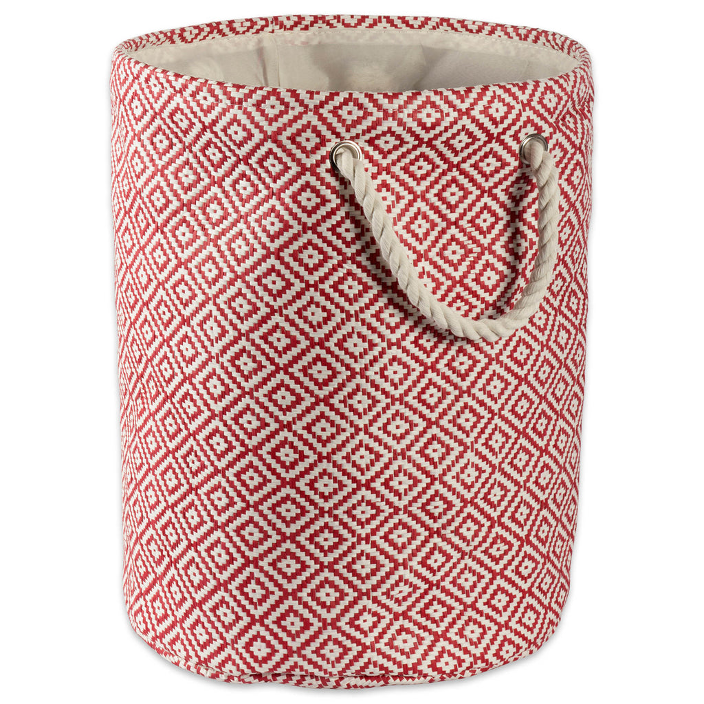 Paper Bin Geo Diamond  Rust Round Large