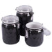 Black Honeycomb Canister With Clamp Lock Lid Set