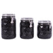 Black Honeycomb Canister With Clamp Lock Lid Set