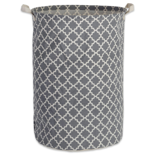 Laundry Hamper Lattice Gray Round