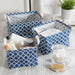 Laundry Bin Lattice Nautical Blue Rectangle Medium