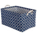 Laundry Bin Lattice Nautical Blue Rectangle Medium