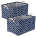 Laundry Bin Lattice Nautical Blue Rectangle Medium