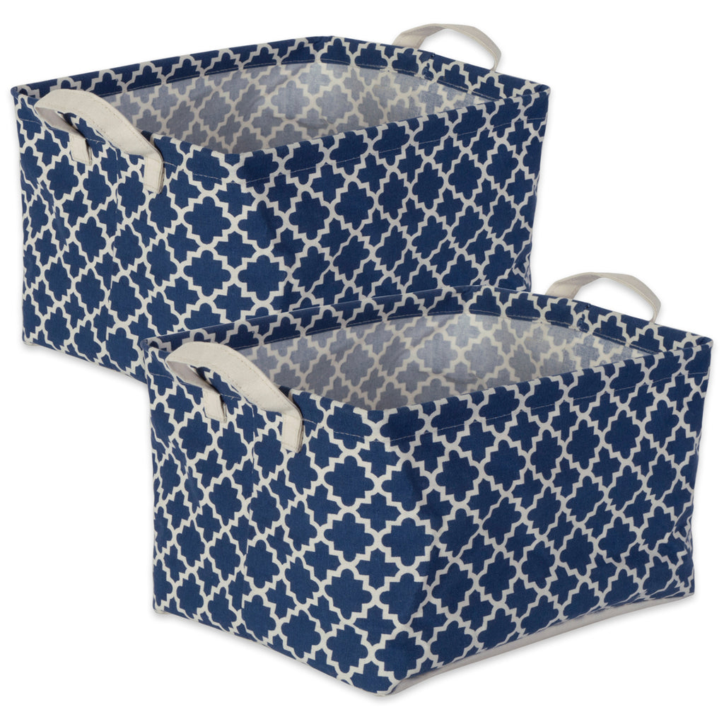 Laundry Bin Lattice Nautical Blue Rectangle Extra Large