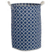 Laundry Hamper Lattice Nautical Blue  Round