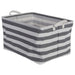 Laundry Bin Stripe Gray Rectangle Large