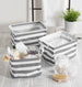 Laundry Bin Stripe Gray Rectangle Extra Large