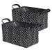 Woven Paper Laundry Bin Tribal Chevron Black/White  Rectangle Medium