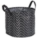 Woven Paper Laundry Bin Tribal Chevron Black/White  Round Asst