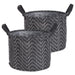 Pe Coated Woven Paper Laundry Bin Tribal Chevron Black/White  Round Medium 12 x 12 x 9.5 Set of 2