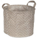 Woven Paper Laundry Bin Tribal Chevron Stone/Cream Round Medium 12 x 12 x 9.5 Set of 2