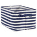 Herringbone Woven Cotton Laundry Bin Stripe French Blue Rectangle Medium