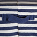 Herringbone Woven Cotton Laundry Bin Stripe French Blue Round Asst