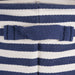 Herringbone Woven Cotton Laundry Hamper Stripe French Blue Round