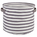 Herringbone Woven Cotton Laundry Bin Stripe Gray Round Asst