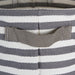 Herringbone Woven Cotton Laundry Bin Stripe Gray Round Asst