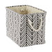 Herringbone Off White Rectangle Medium Polyester Bin