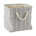 Herringbone Gray Square Polyester Bin